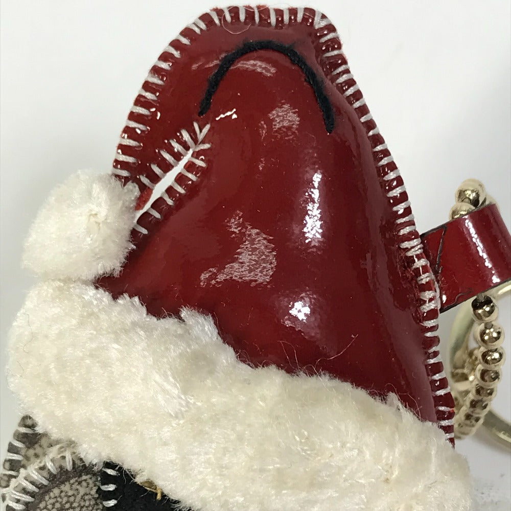 GUCCI Bag charm GG Supreme Canvas beige Gucciori Santa Claus Christmas Keyring GG Chihuahua dog Women Used