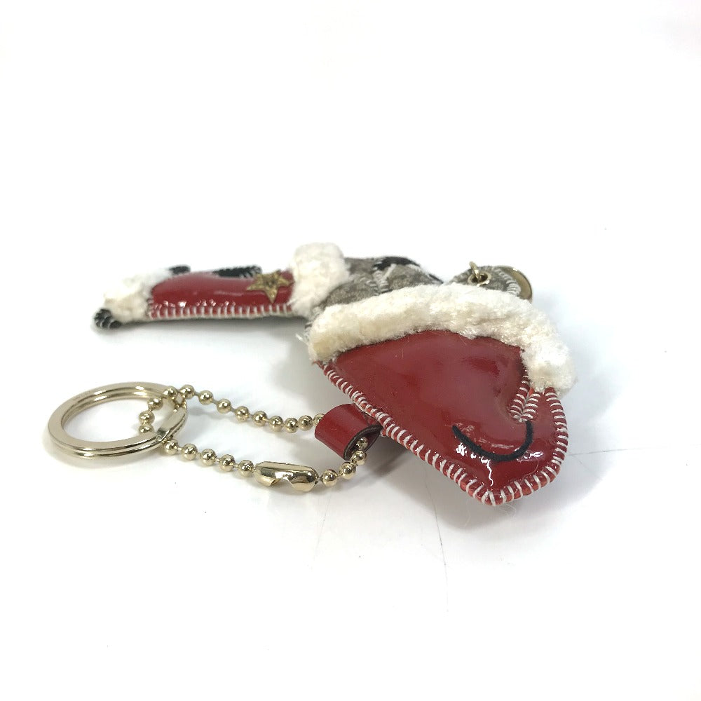GUCCI Bag charm GG Supreme Canvas beige Gucciori Santa Claus Christmas Keyring GG Chihuahua dog Women Used