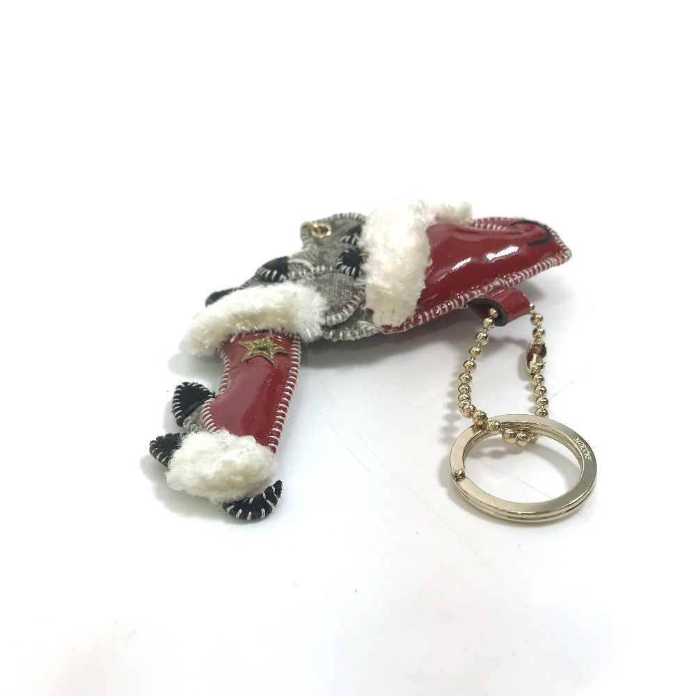 GUCCI Bag charm GG Supreme Canvas beige Gucciori Santa Claus Christmas Keyring GG Chihuahua dog Women Used