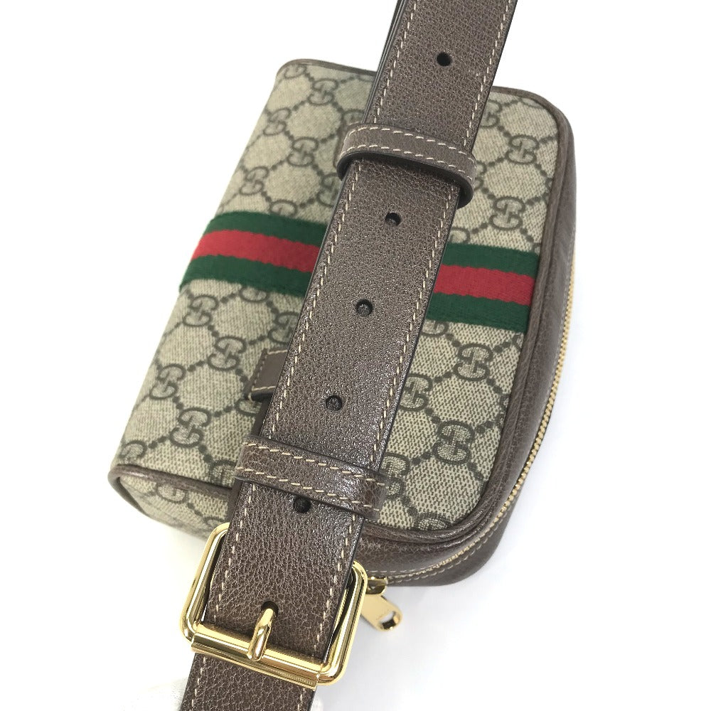 GUCCI Waist bag 517076 GG Supreme Canvas beige Sherry line OPHIDIA OPHIDIA Women Used