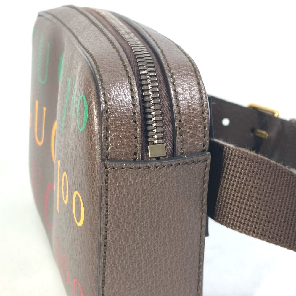 GUCCI Sling bag 602695 leather Brown cross bag belt bag 100th anniversary logo mens Used