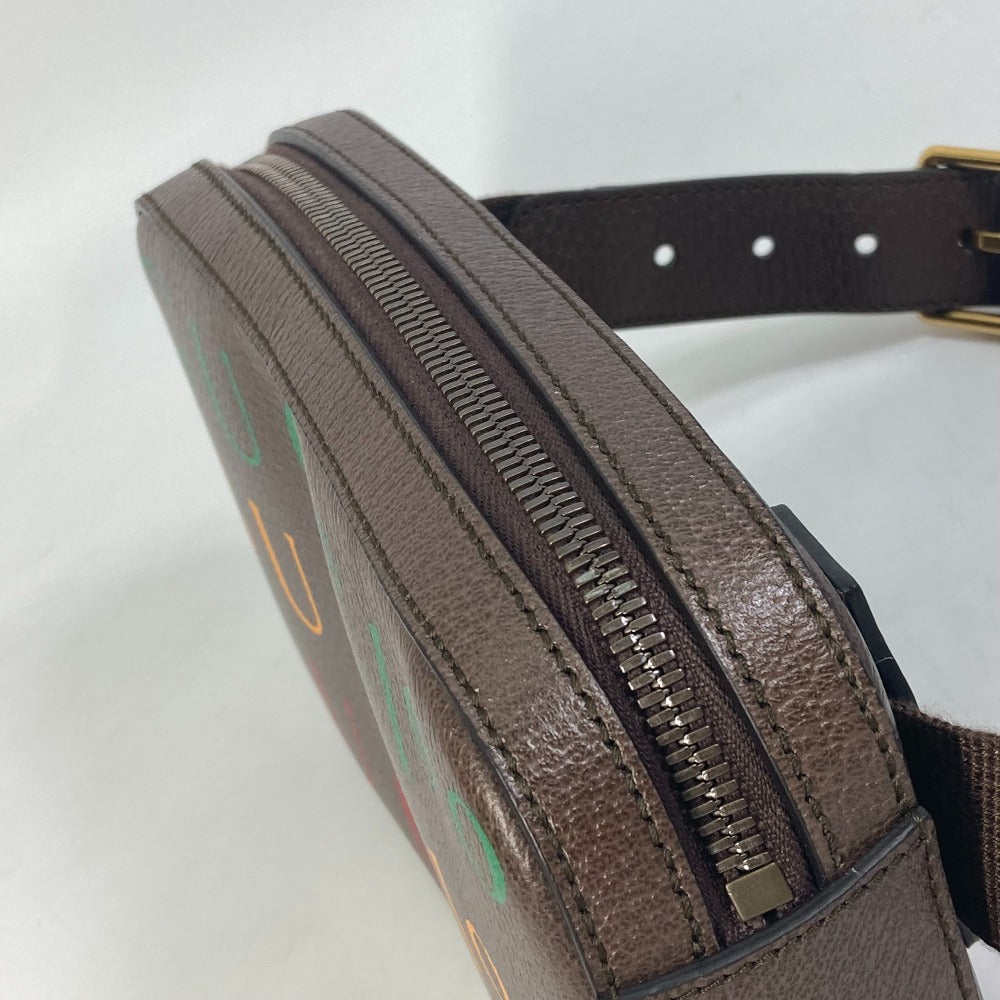 GUCCI Sling bag 602695 leather Brown cross bag belt bag 100th anniversary logo mens Used