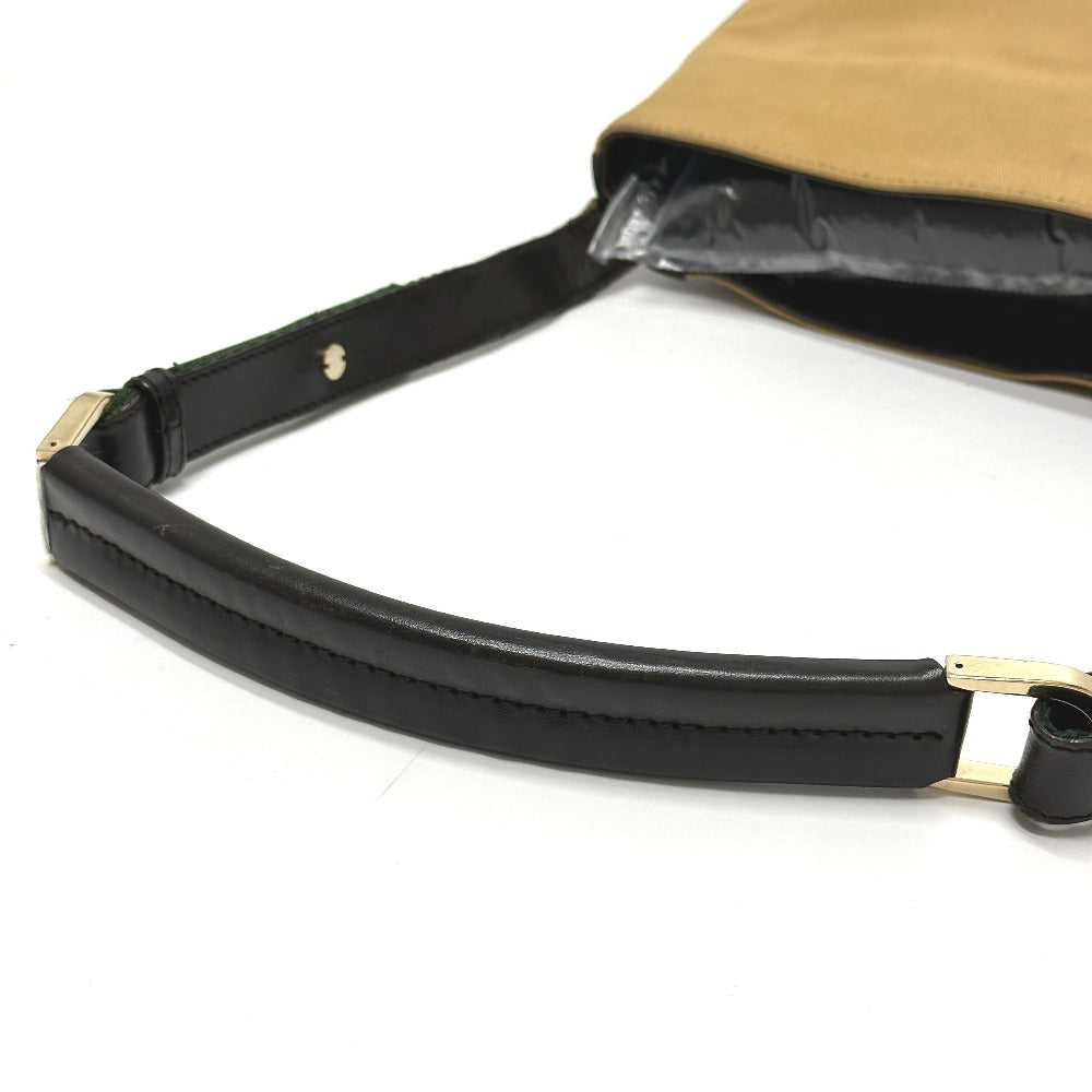 GUCCI Shoulder Bag 001�E4286 Leather / canvas beige vintage Sherry line Women Used