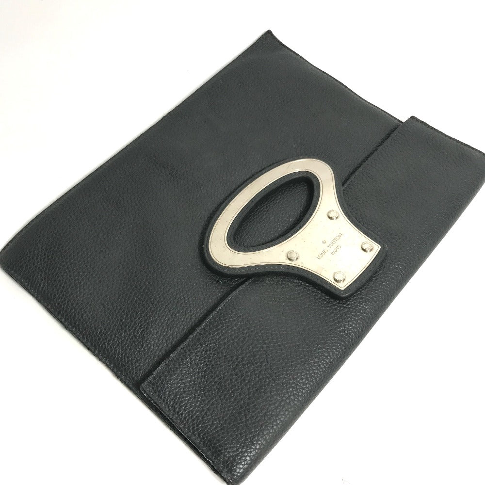 LOUIS VUITTON Clutch bag M48811 Taurillon Clemence Leather black Bag portfolio mens Used