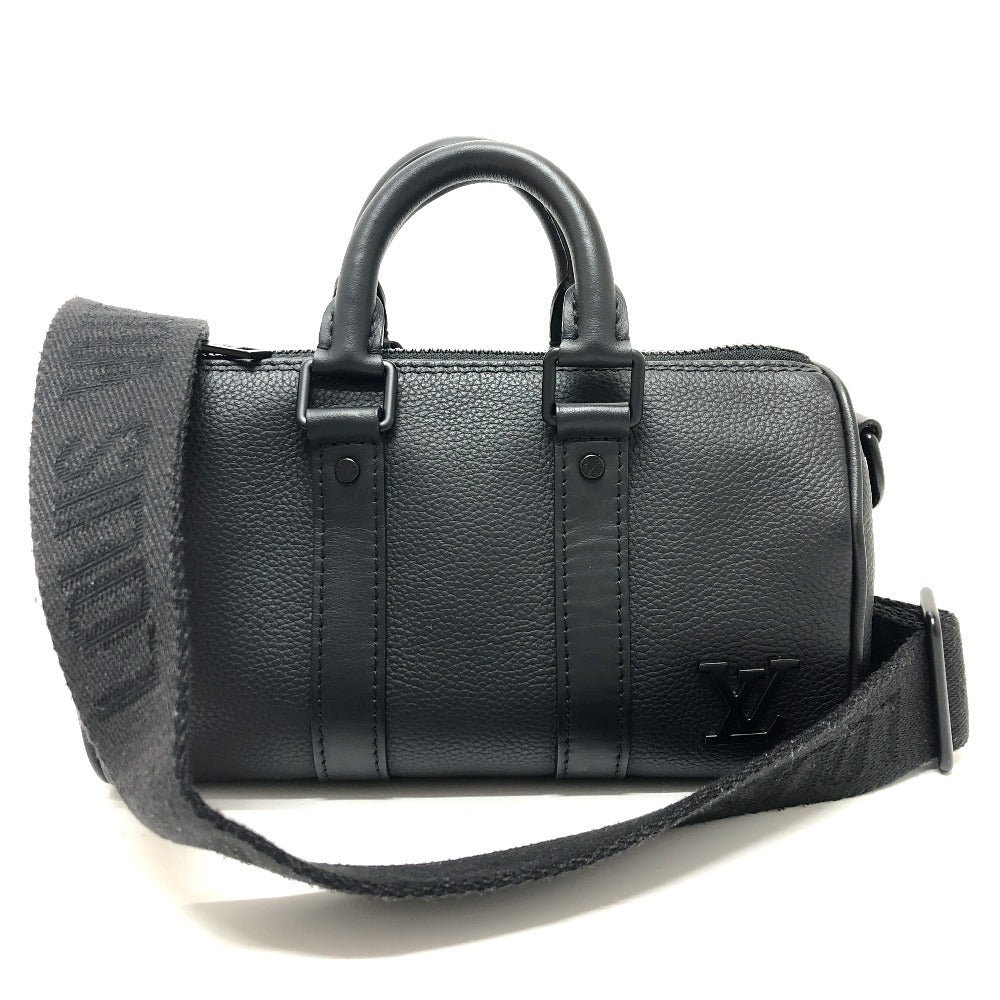 LOUIS VUITTON Boston Duffel bag M80950 Taurillon Clemence Leather black Aerogram Keepall XS