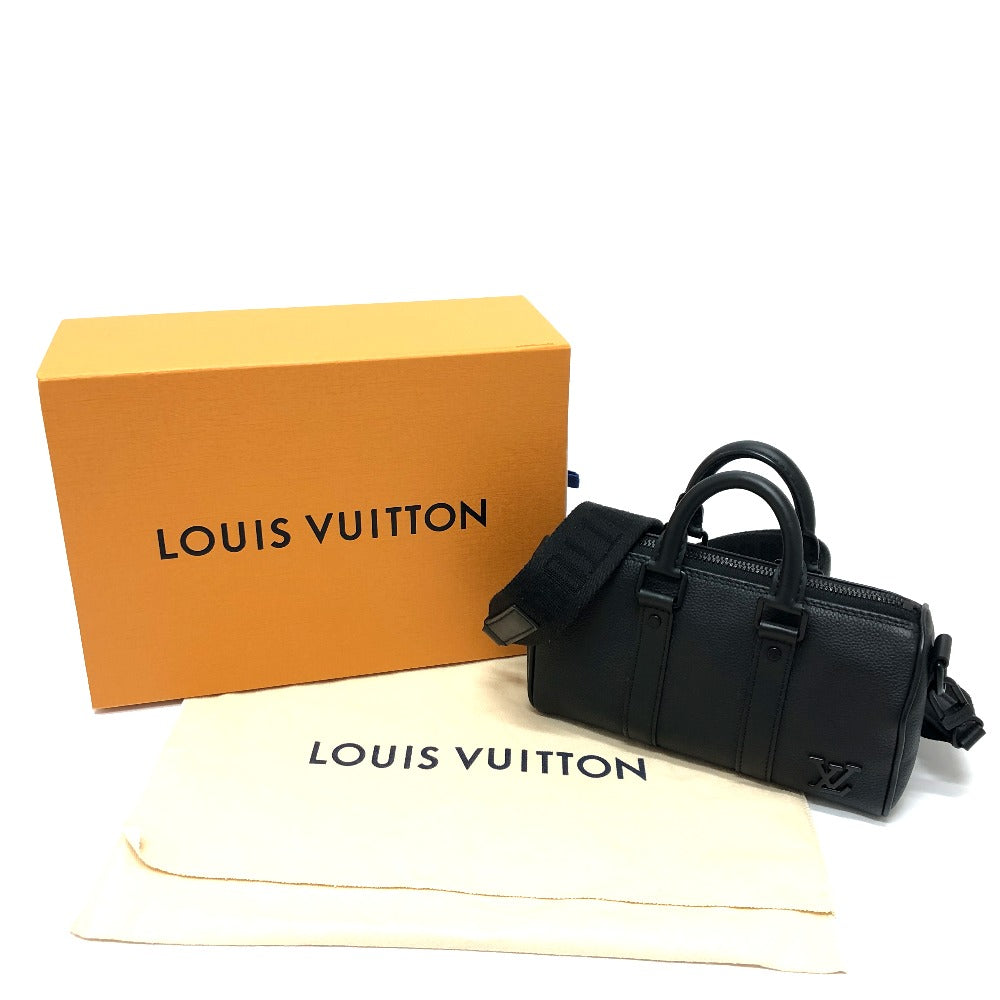 LOUIS VUITTON Boston Duffel bag M80950 Taurillon Clemence Leather black Aerogram Keepall XS