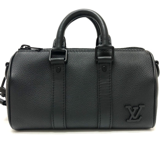 LOUIS VUITTON Boston Duffel bag M80950 Taurillon Clemence Leather black Aerogram Keepall XS