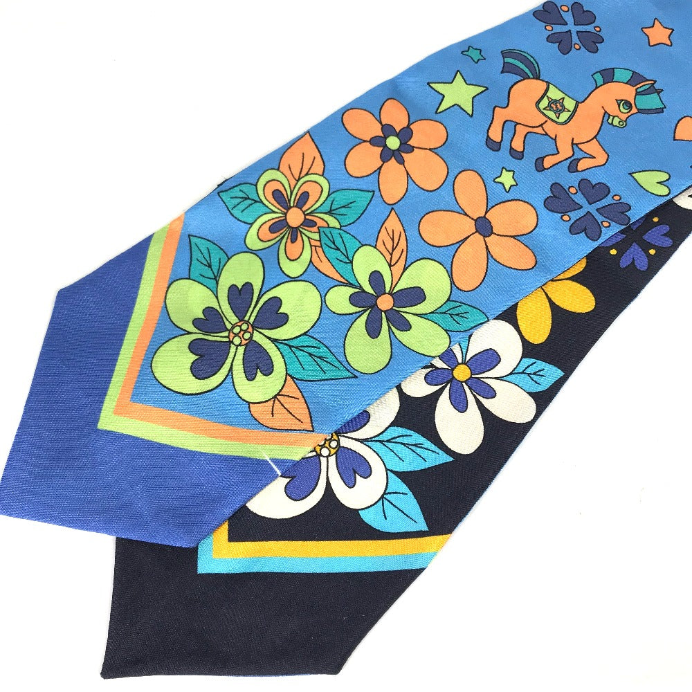 GUCCI scarf 698734 silk blue bandeau scarf Women Used