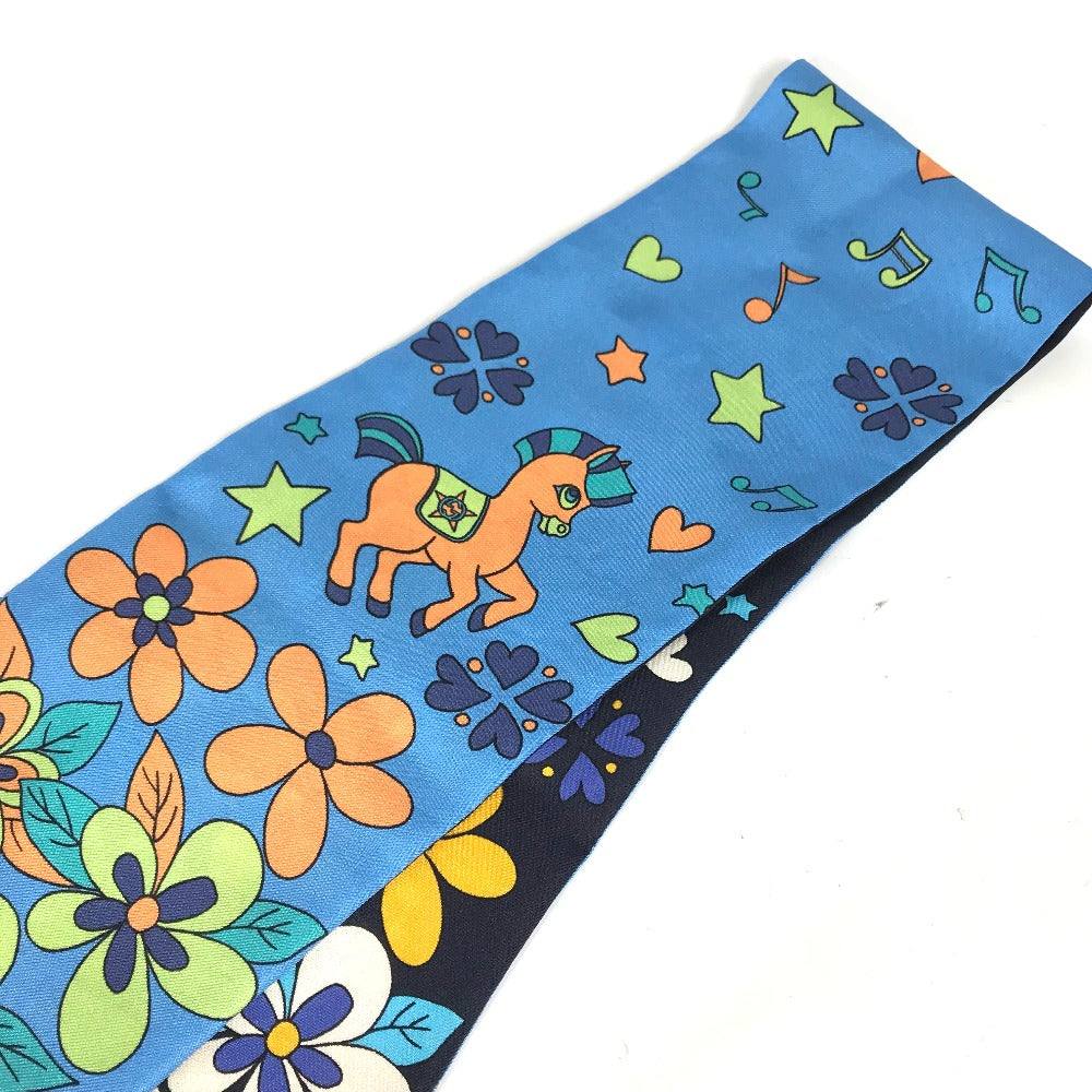 GUCCI scarf 698734 silk blue bandeau scarf Women Used