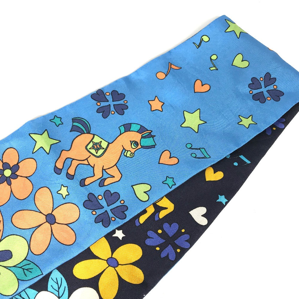 GUCCI scarf 698734 silk blue bandeau scarf Women Used