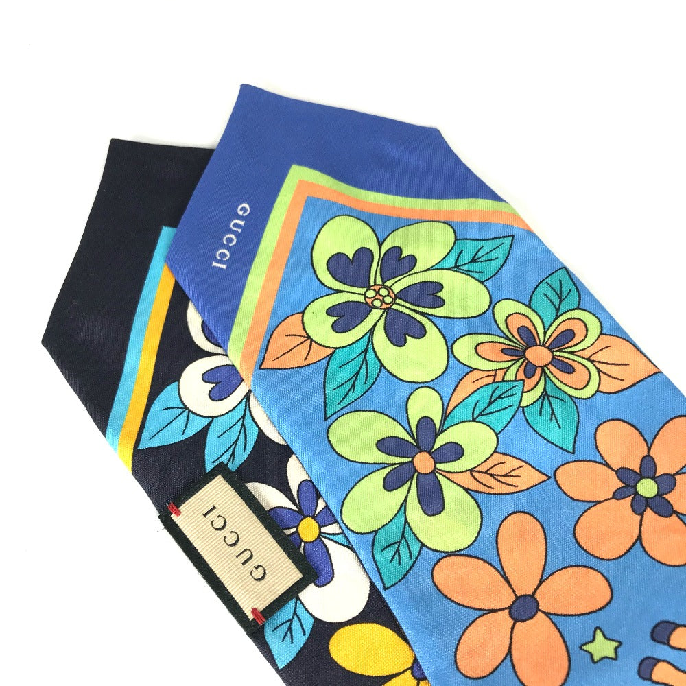 GUCCI scarf 698734 silk blue bandeau scarf Women Used