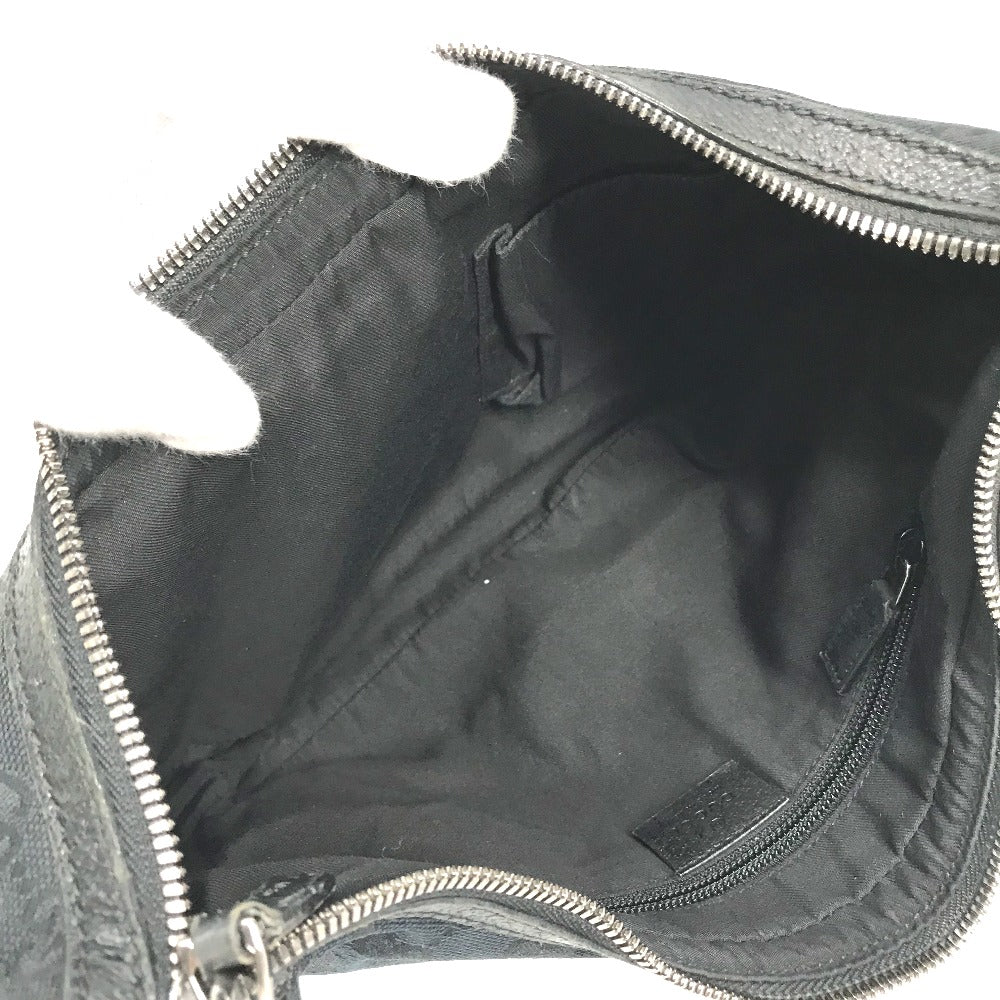 GUCCI Shoulder Bag 122790 Leather / canvas black GG Women Used