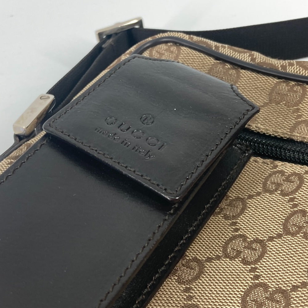 GUCCI Shoulder Bag 018 1619 Canvas / leather beige Pochette GG Women Used
