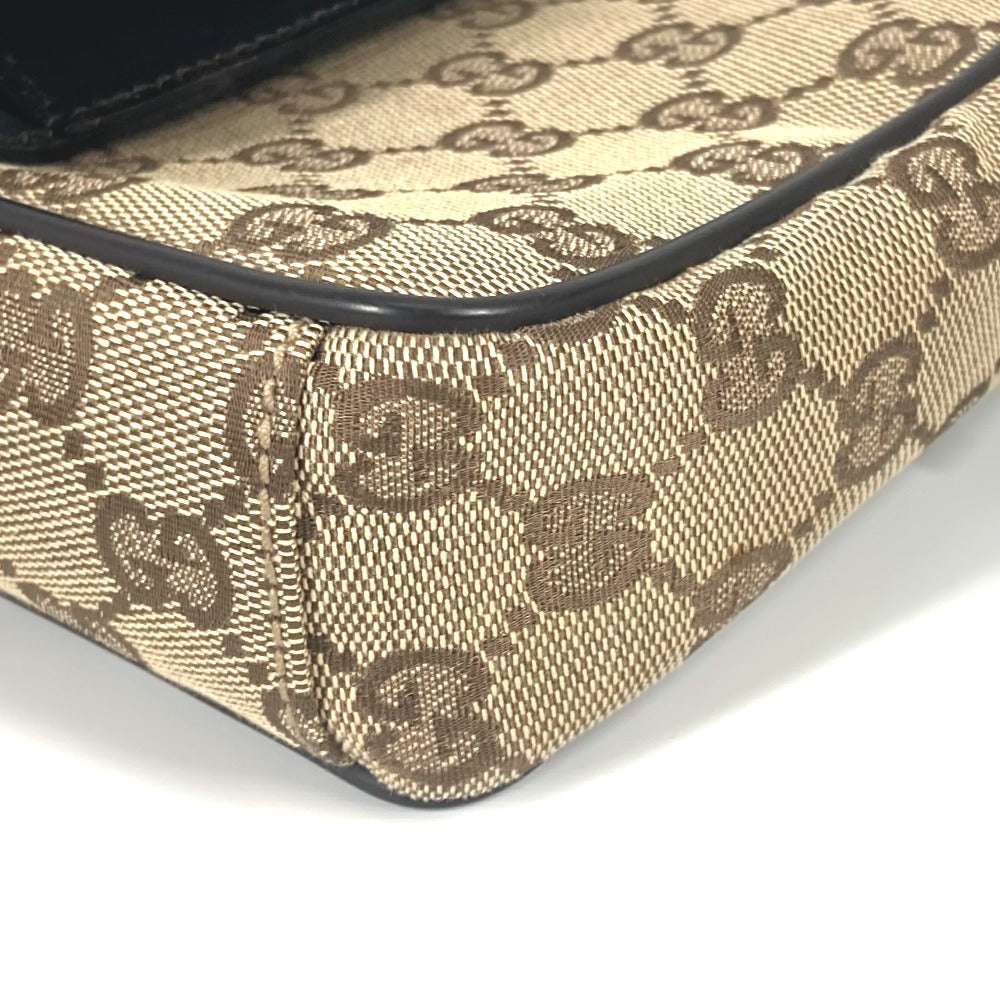 GUCCI Shoulder Bag 018 1619 Canvas / leather beige Pochette GG Women Used