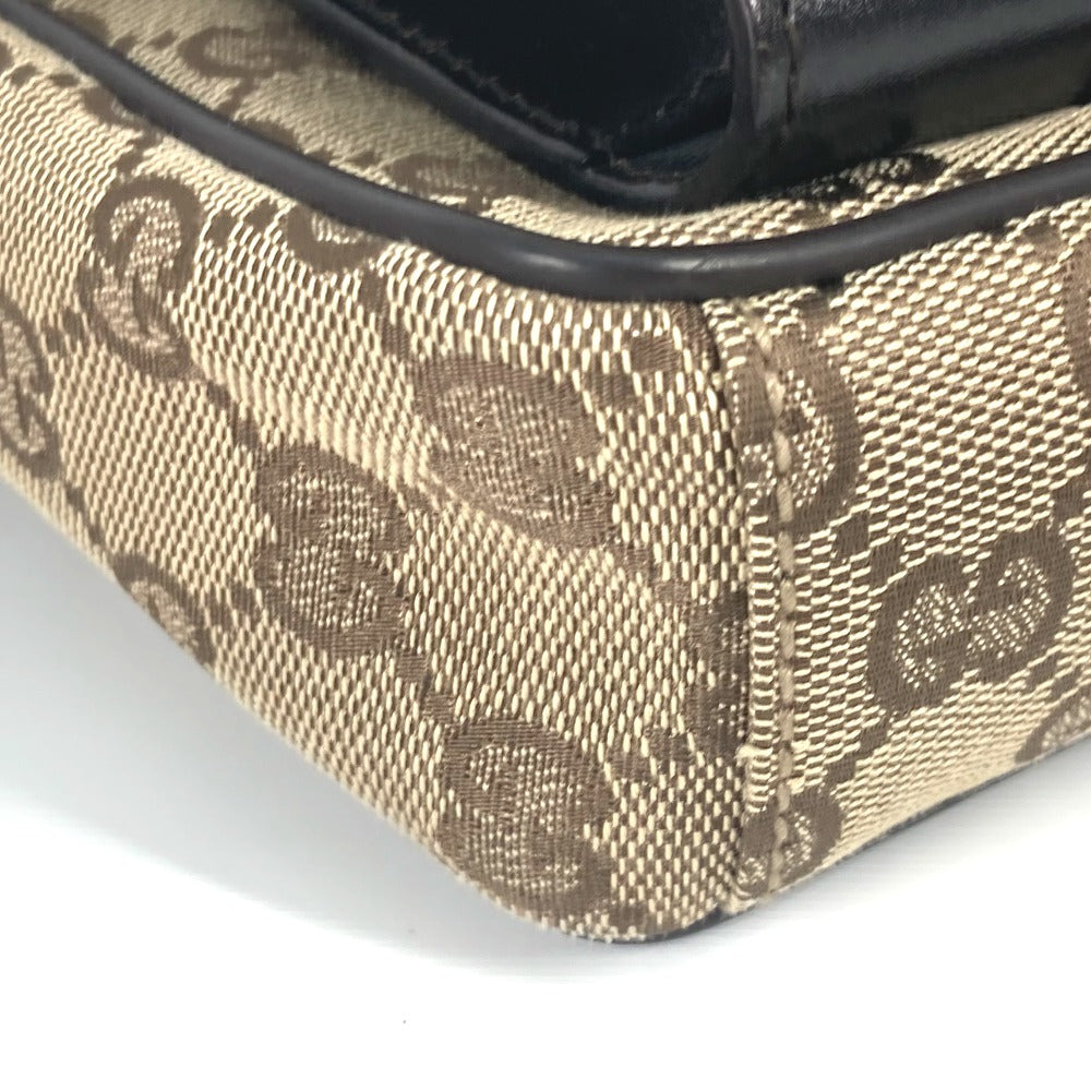 GUCCI Shoulder Bag 018 1619 Canvas / leather beige Pochette GG Women Used