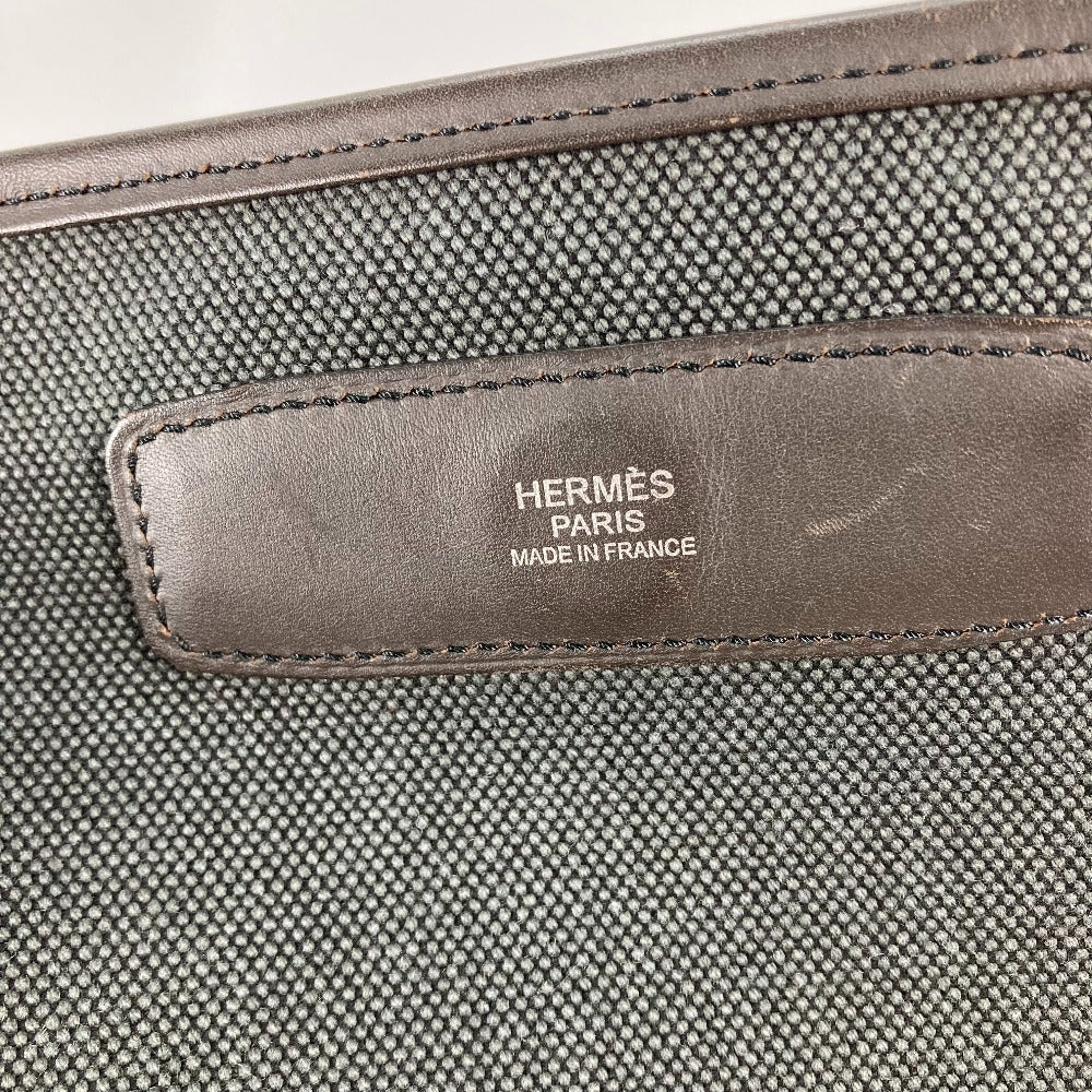 HERMES Shoulder Bag Canvas / leather khaki flap 2way handbag Allele Tour mens Used