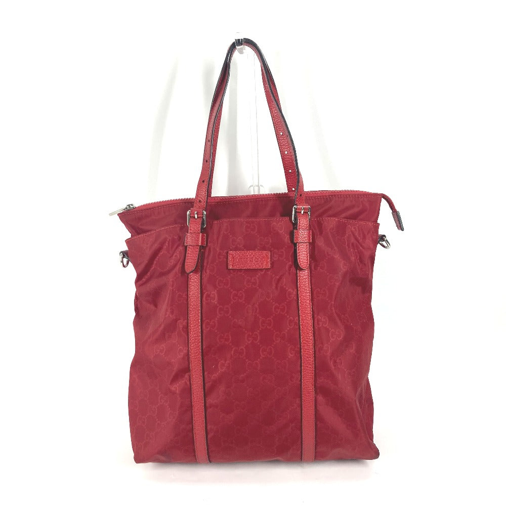 GUCCI Tote Bag 510333 Nylon, Leather Red GG