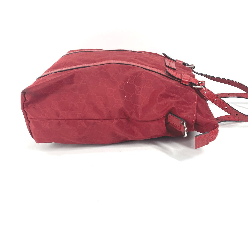 GUCCI Tote Bag 510333 Nylon, Leather Red GG