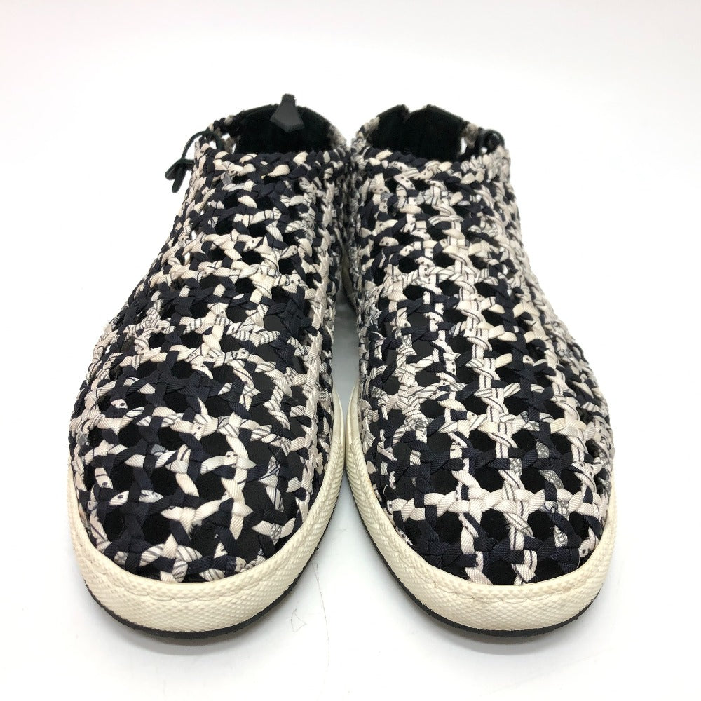HERMES sneakers Silk, Leather Black type Slip-on Mesh 36.5