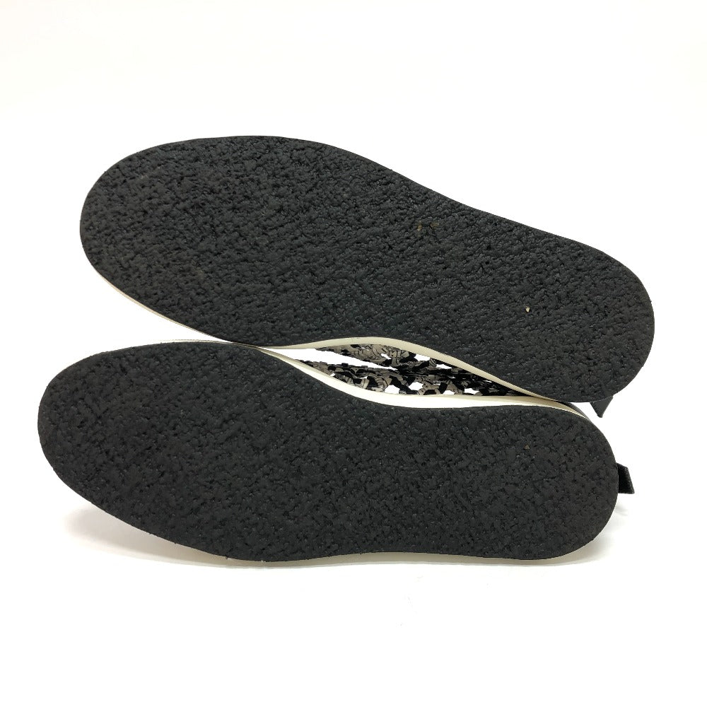 HERMES sneakers Silk, Leather Black type Slip-on Mesh 36.5