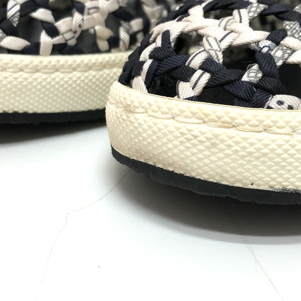 HERMES sneakers Silk, Leather Black type Slip-on Mesh 36.5