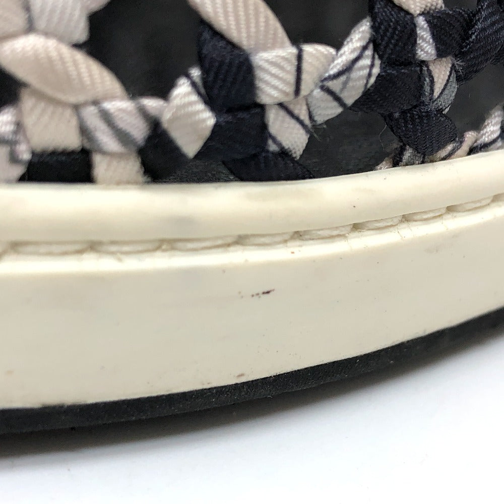 HERMES sneakers Silk, Leather Black type Slip-on Mesh 36.5