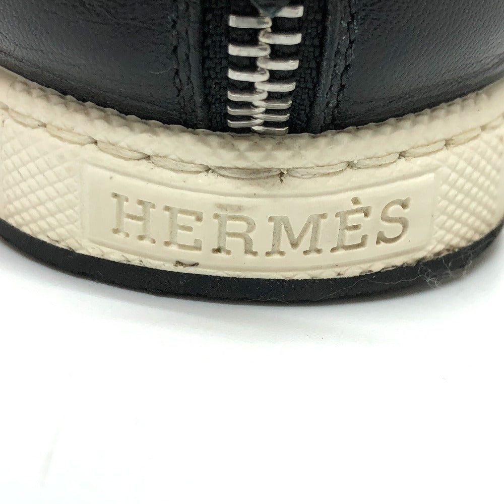 HERMES sneakers Silk, Leather Black type Slip-on Mesh 36.5