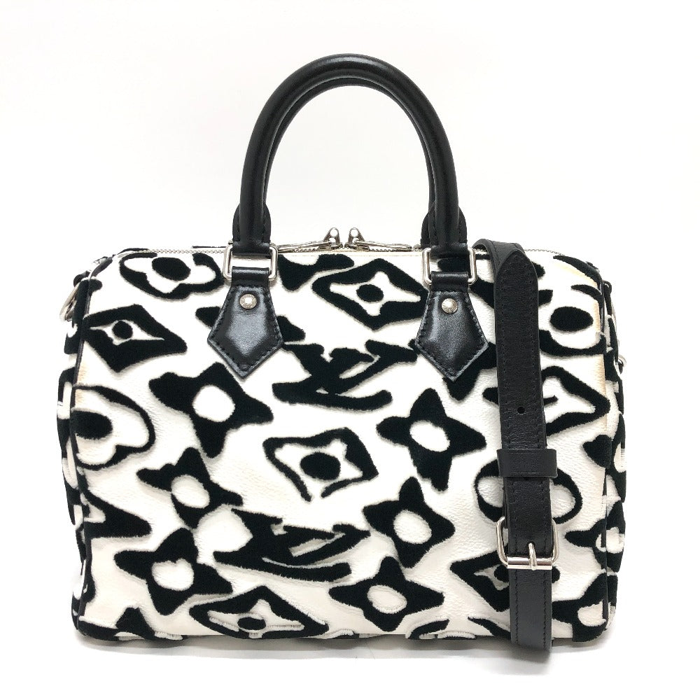 LOUIS VUITTON Boston Duffel bag M45563 leather White x black Tufted Monogram Canvas VxUF Speedy bandouliere 25