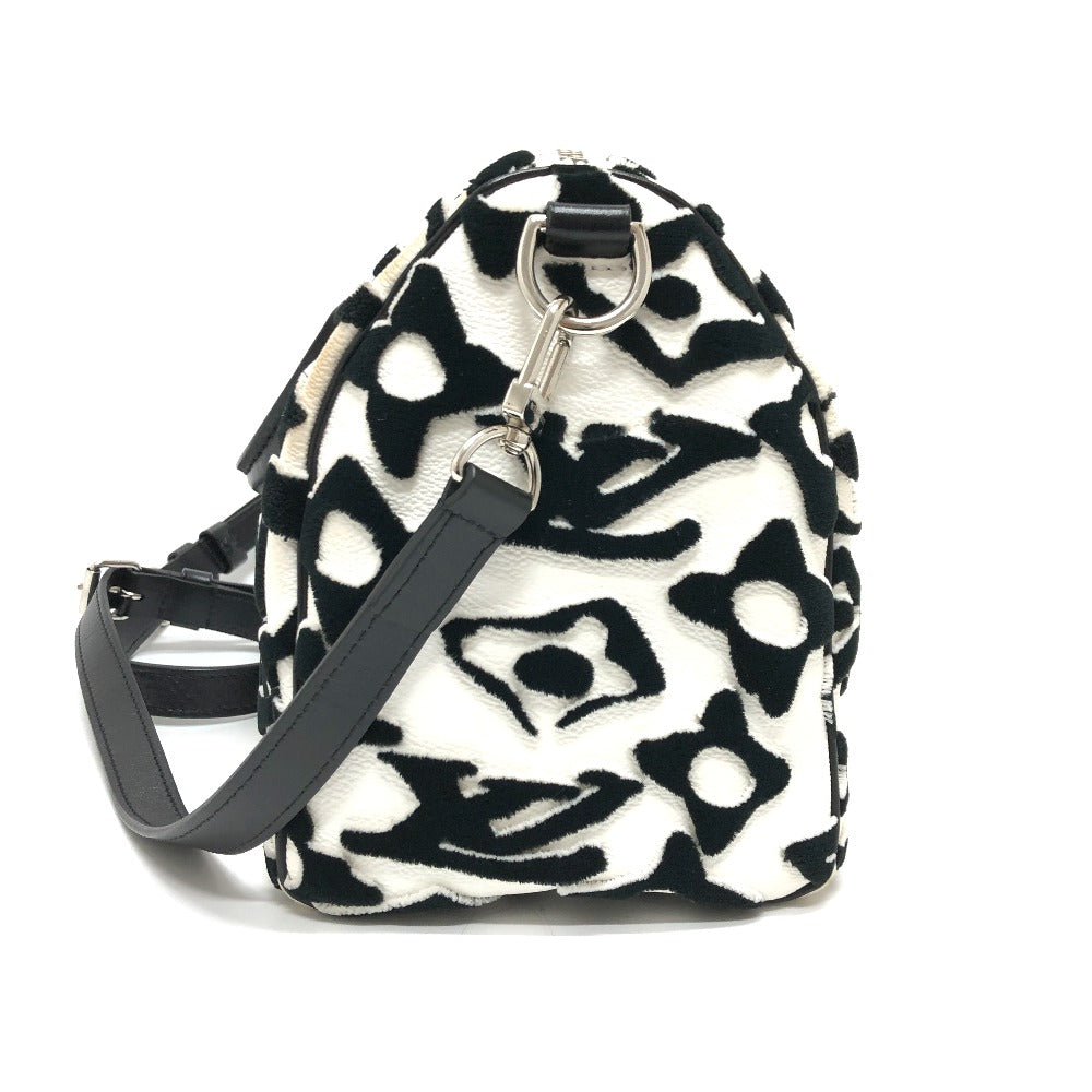 LOUIS VUITTON Boston Duffel bag M45563 leather White x black Tufted Monogram Canvas VxUF Speedy bandouliere 25