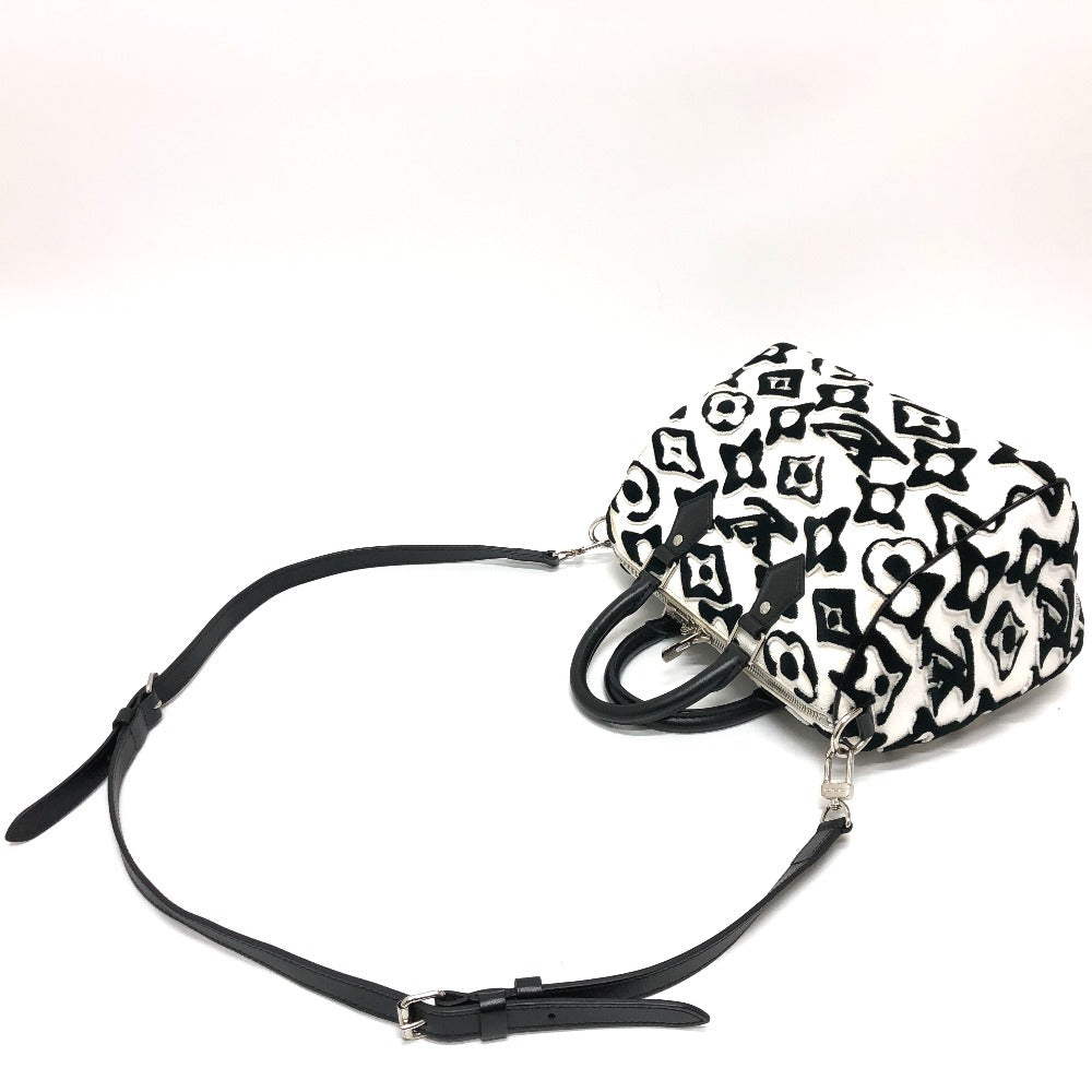 LOUIS VUITTON Boston Duffel bag M45563 leather White x black Tufted Monogram Canvas VxUF Speedy bandouliere 25