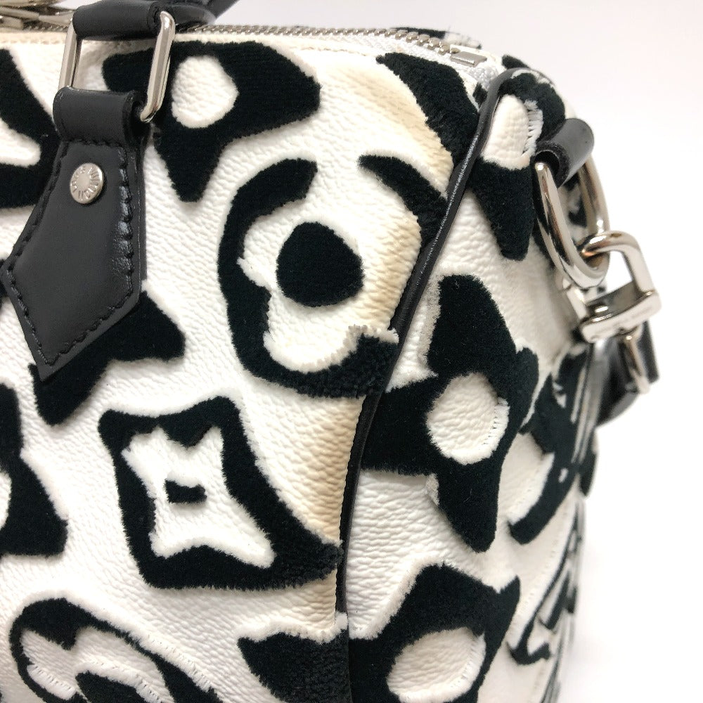 LOUIS VUITTON Boston Duffel bag M45563 leather White x black Tufted Monogram Canvas VxUF Speedy bandouliere 25
