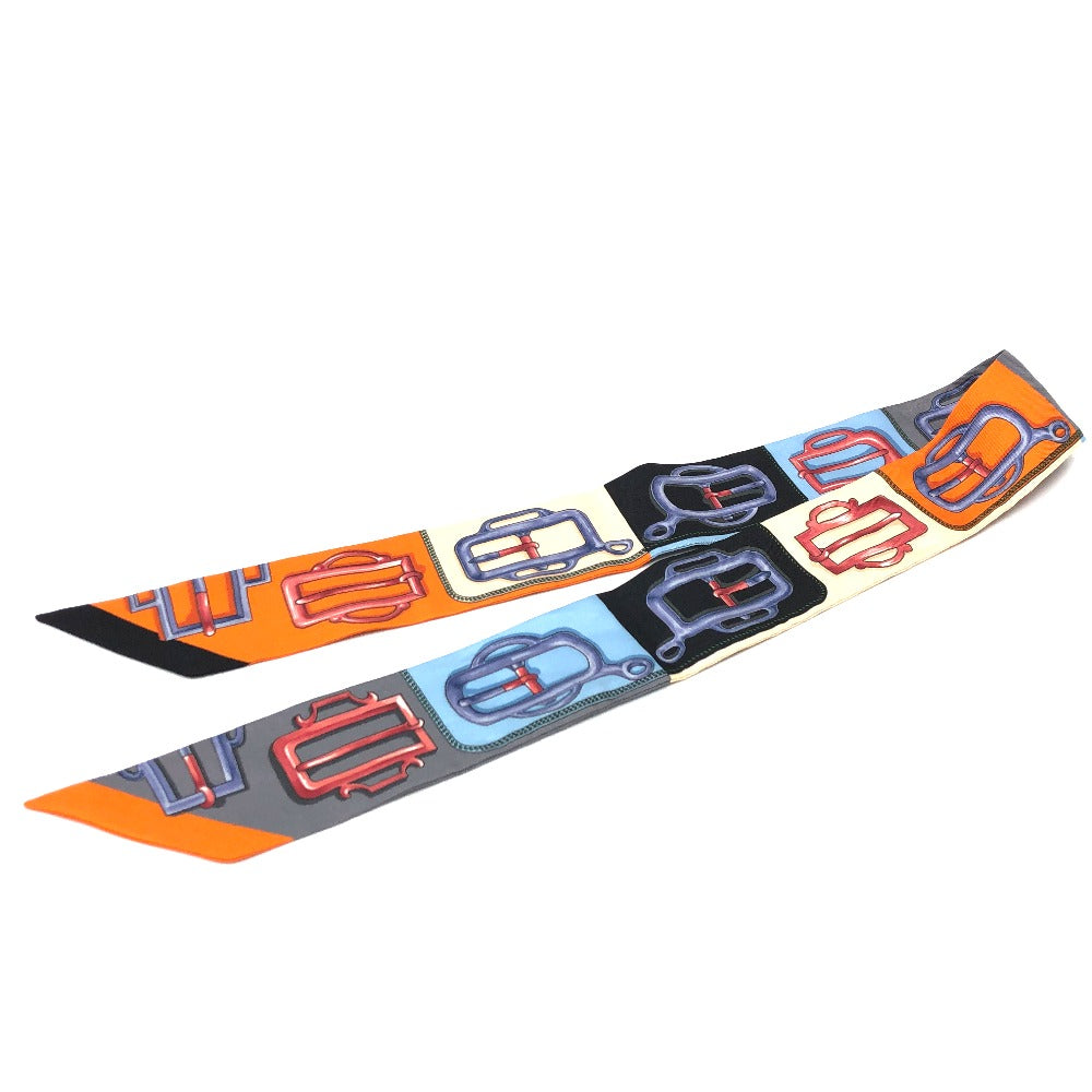 HERMES scarf silk multicolor Attelage Attrage Buckle Women Used