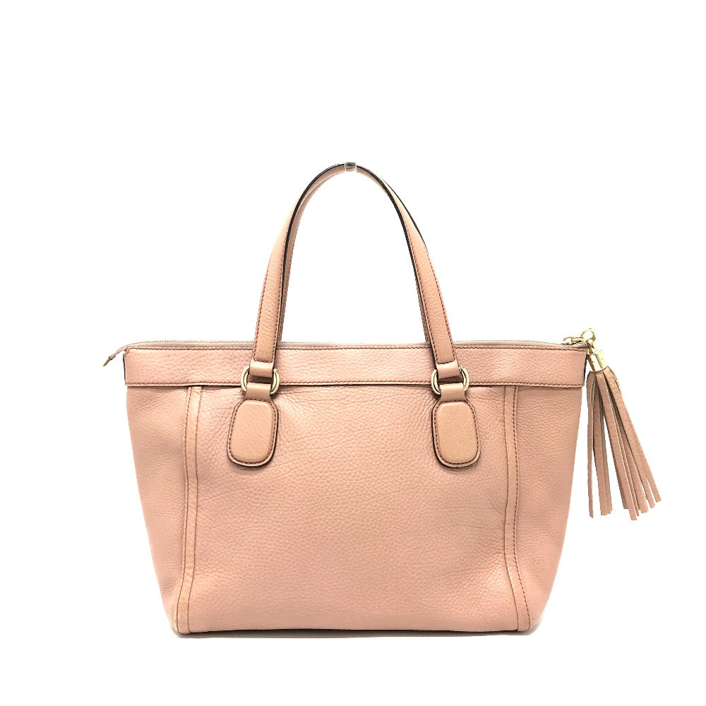 GUCCI Handbag 282307 leather pink beige Soho Interlocking G Women Used