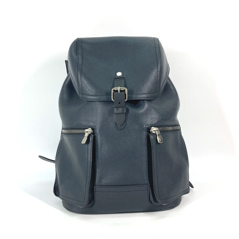 LOUIS VUITTON Backpack M54960 Utah leather Navy Utah Canyon Backpack mens Used