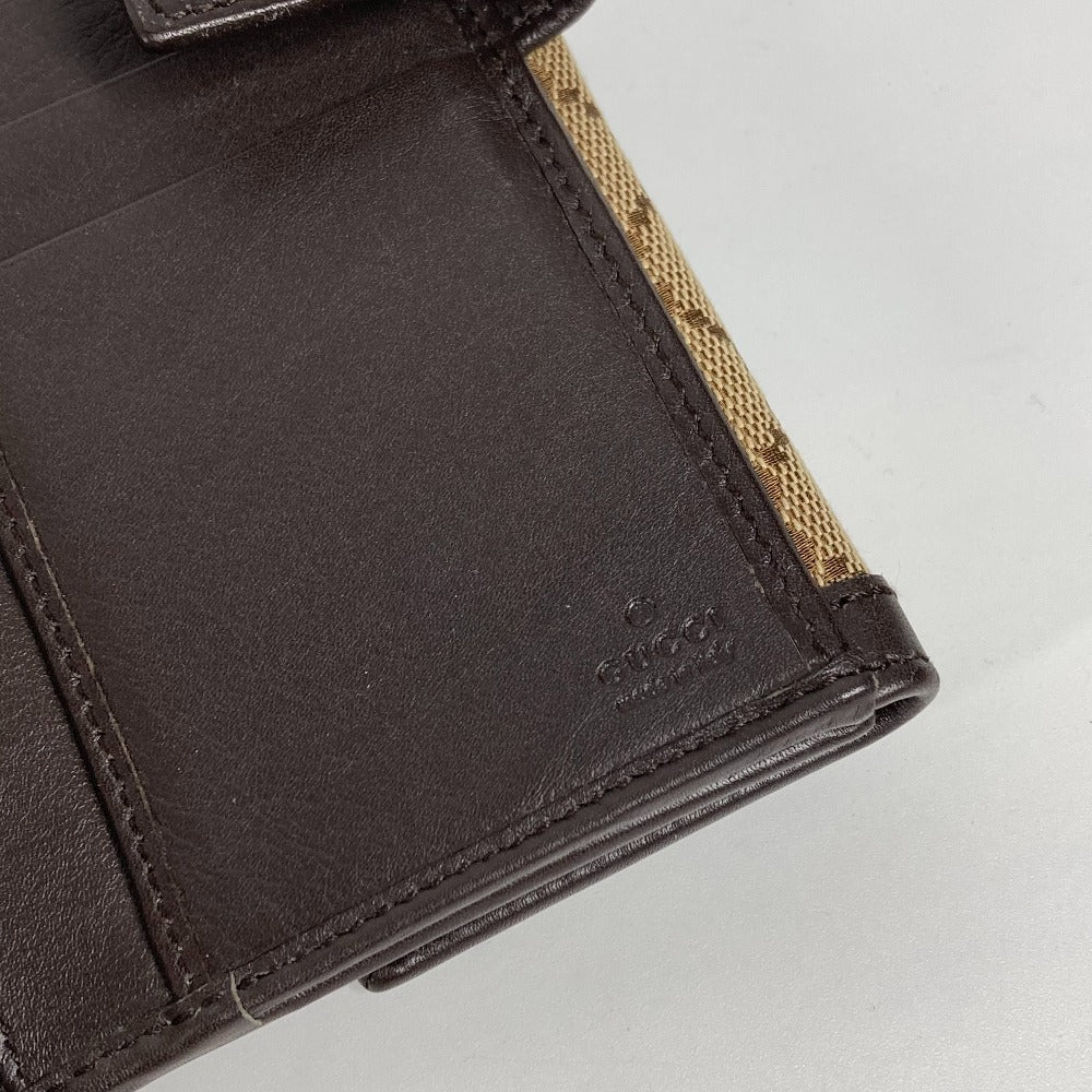 GUCCI Long Wallet Purse 282426  GG canvas / leather beige GG long wallet Interlocking G Women Used