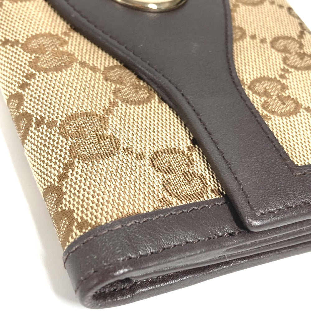 GUCCI Long Wallet Purse 282426  GG canvas / leather beige GG long wallet Interlocking G Women Used