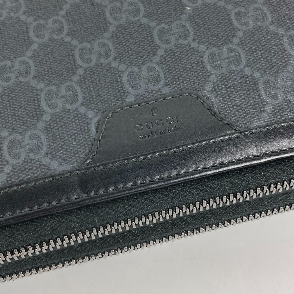 GUCCI Long Wallet Purse 409206 GG Supreme Canvas black GG Supreme Travel case handbag mens Used