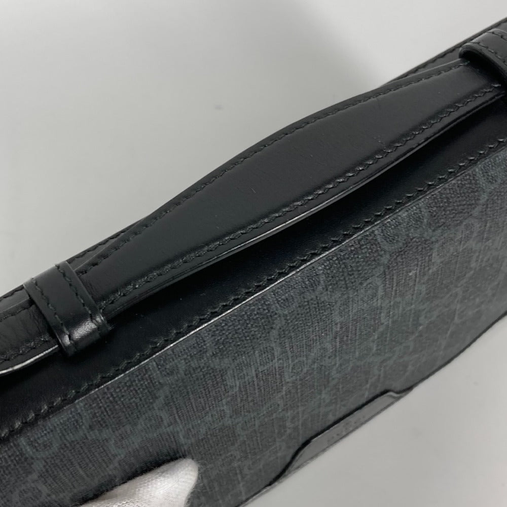 GUCCI Long Wallet Purse 409206 GG Supreme Canvas black GG Supreme Travel case handbag mens Used