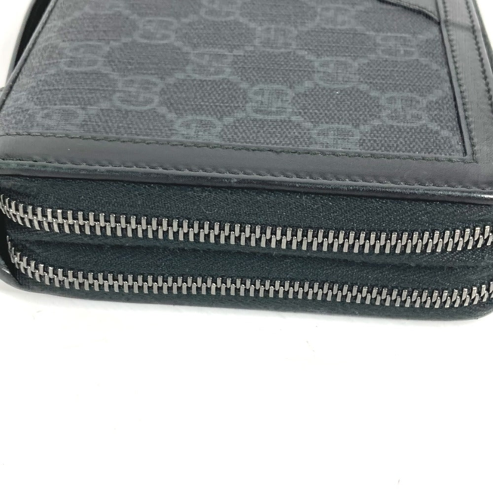 GUCCI Long Wallet Purse 409206 GG Supreme Canvas black GG Supreme Travel case handbag mens Used