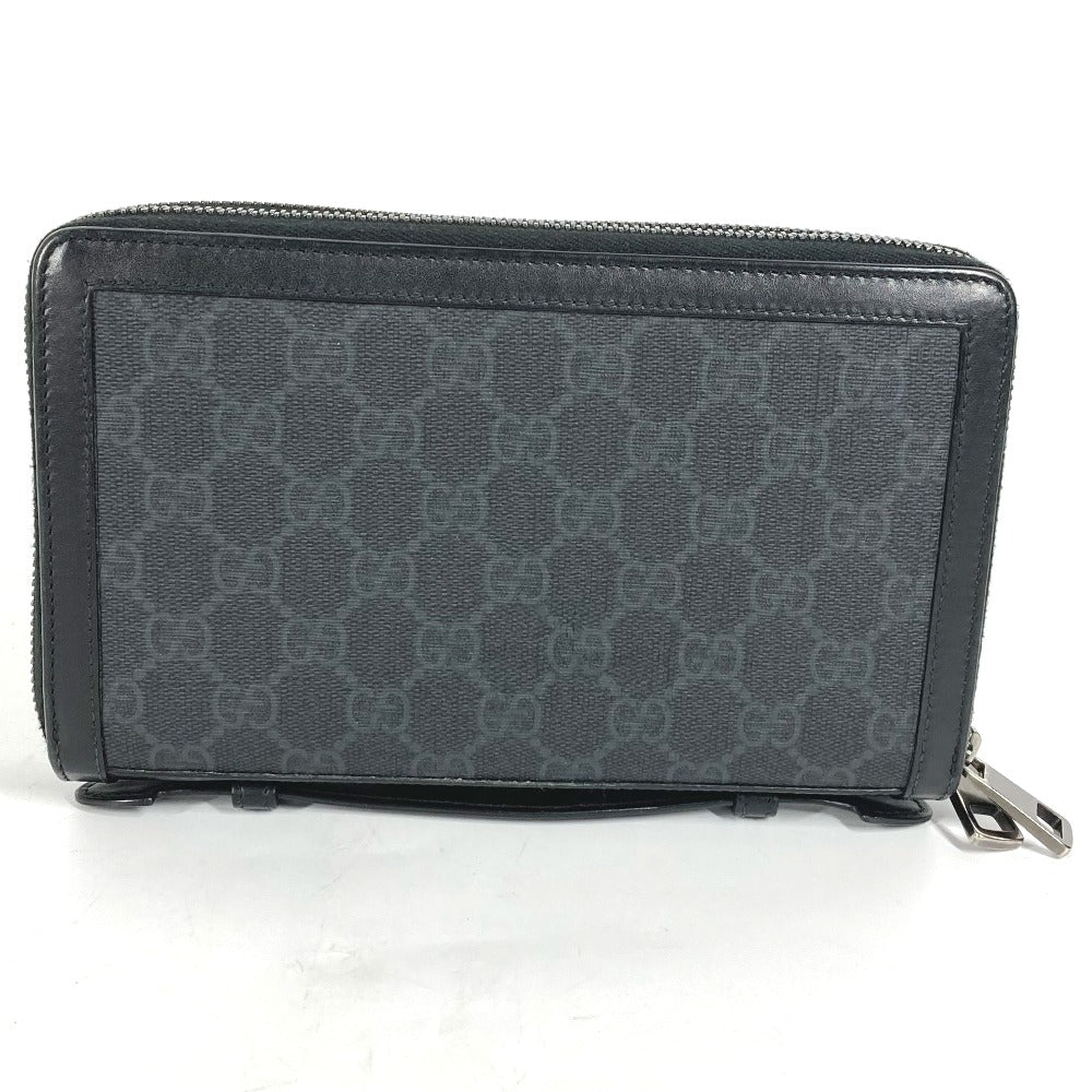 GUCCI Long Wallet Purse 409206 GG Supreme Canvas black GG Supreme Travel case handbag mens Used