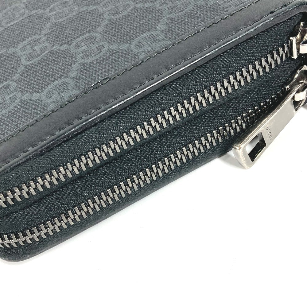 GUCCI Long Wallet Purse 409206 GG Supreme Canvas black GG Supreme Travel case handbag mens Used