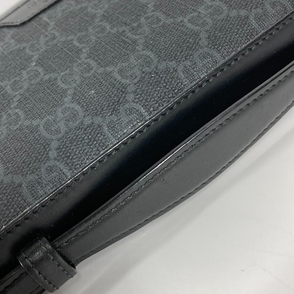GUCCI Long Wallet Purse 409206 GG Supreme Canvas black GG Supreme Travel case handbag mens Used