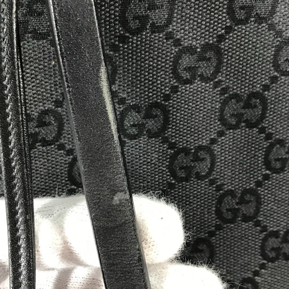 GUCCI Shoulder Bag 101920 GG canvas / leather black With porch GG Women Used