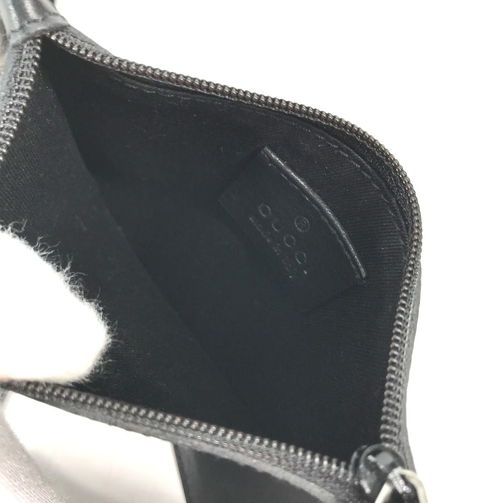 GUCCI Shoulder Bag 101920 GG canvas / leather black With porch GG Women Used