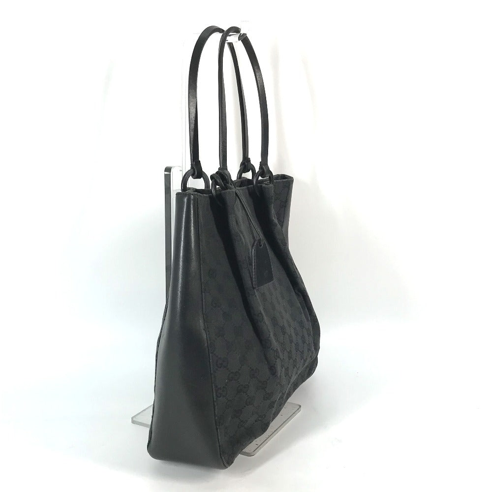 GUCCI Shoulder Bag 101920 GG canvas / leather black With porch GG Women Used