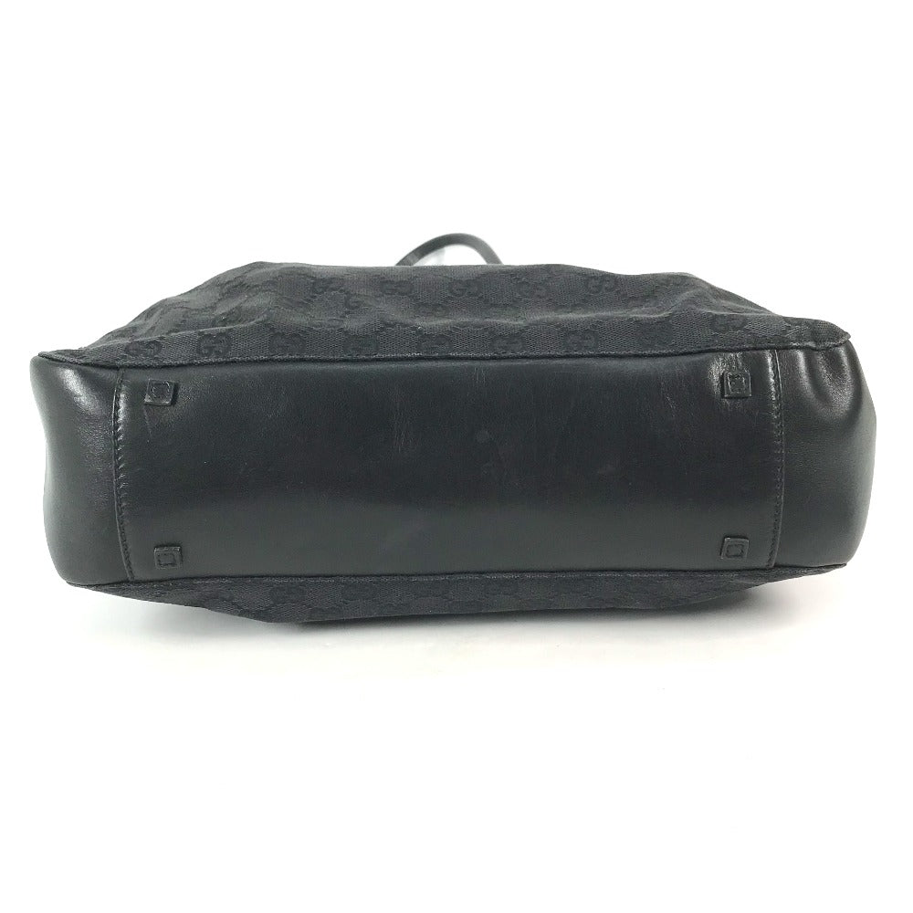 GUCCI Shoulder Bag 101920 GG canvas / leather black With porch GG Women Used