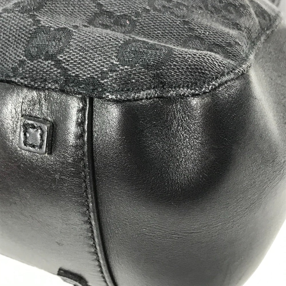 GUCCI Shoulder Bag 101920 GG canvas / leather black With porch GG Women Used