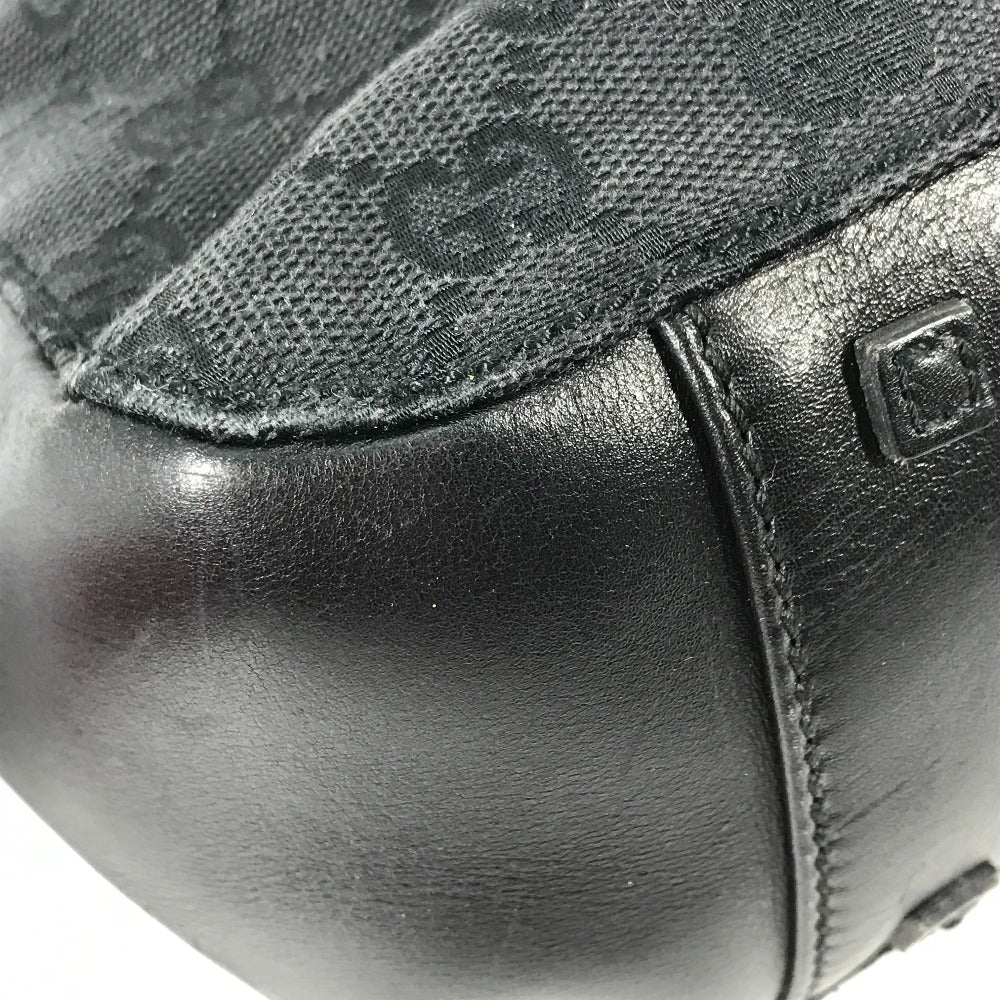 GUCCI Shoulder Bag 101920 GG canvas / leather black With porch GG Women Used