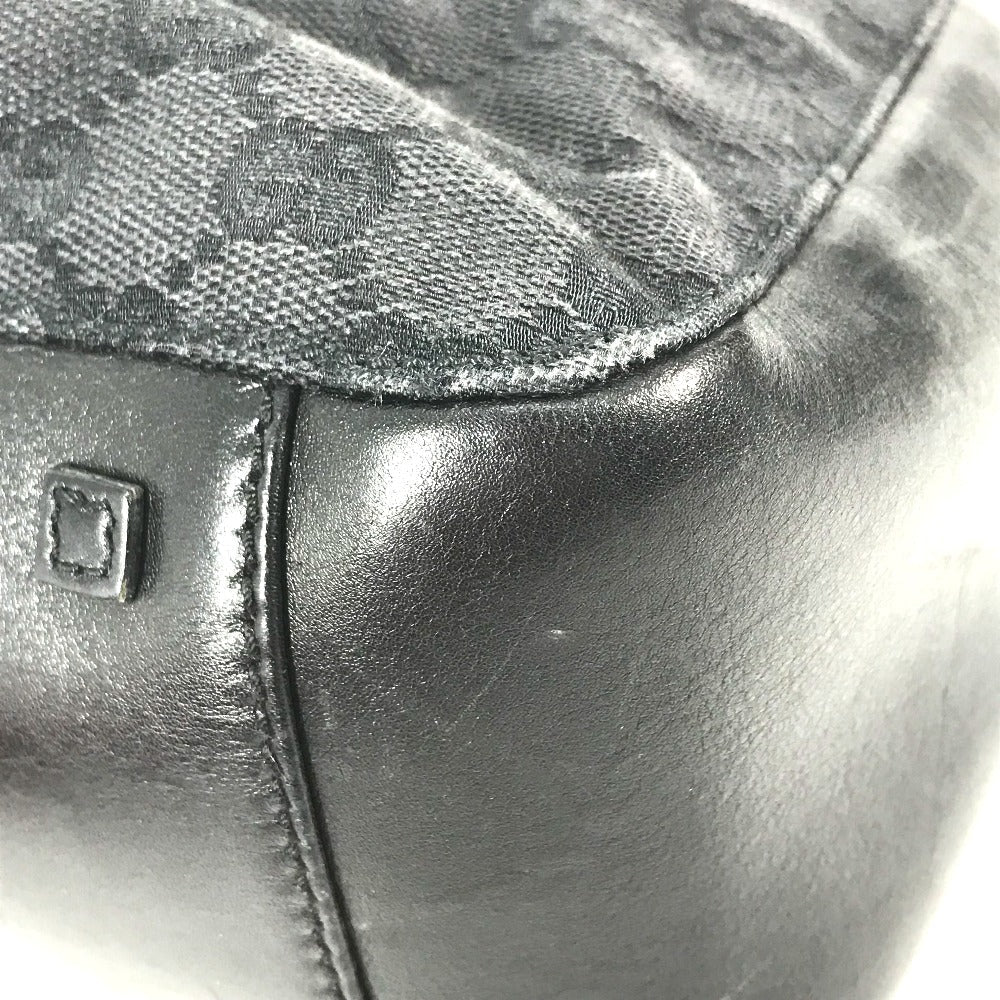 GUCCI Shoulder Bag 101920 GG canvas / leather black With porch GG Women Used