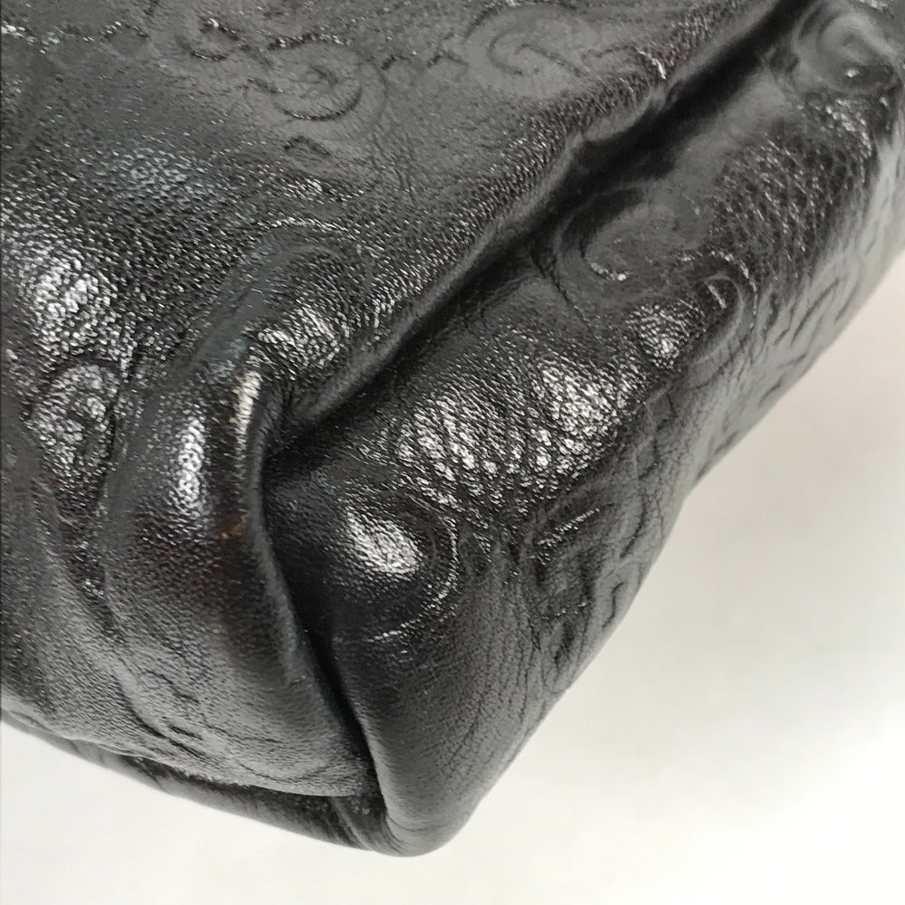 GUCCI Shoulder Bag 223666 Sima leather Dark brown Guccisima GG mens Used